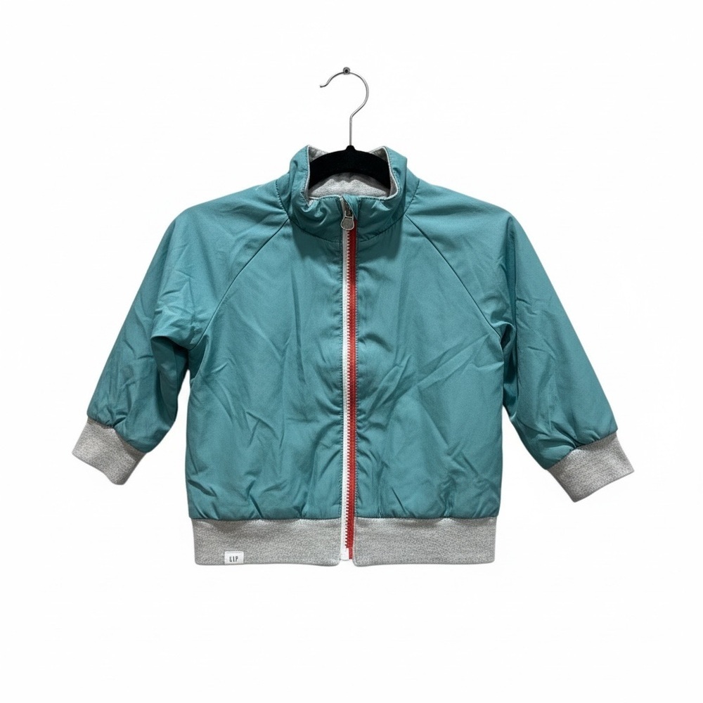 Baby GAP Reversible Track Jacket – 2T – Grey with Peace Patch